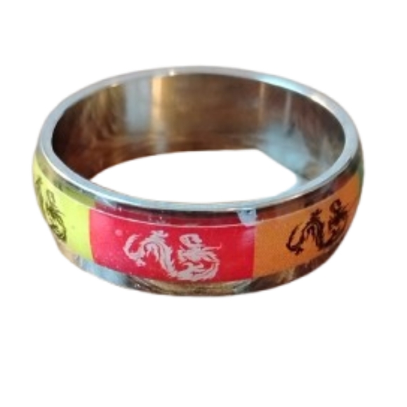 Jewelry - stainless steel dragon ring mens colorful silver round shape statement jewelry